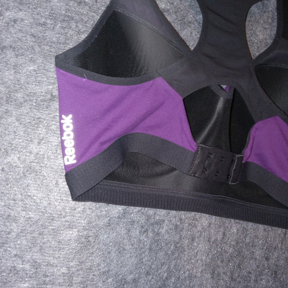 Reebok Sports Bra Womens Size M Purple PlayDry High Impact Racerback Mesh - Picture 6 of 9